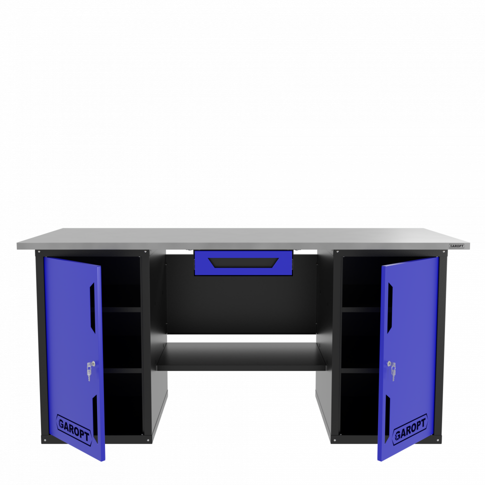 Верстак двухтумбовый с ящиком, синий 1800*700 Garopt, GT1800DDY1.blue