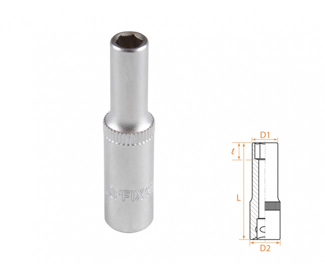 Головка торцевая глубокая шестигранная 1/4", 5,5 мм AFFIX AF00120055 Головка торцевая глубокая шестигранная 1/4", 5,5 мм AFFIX AF00120055
