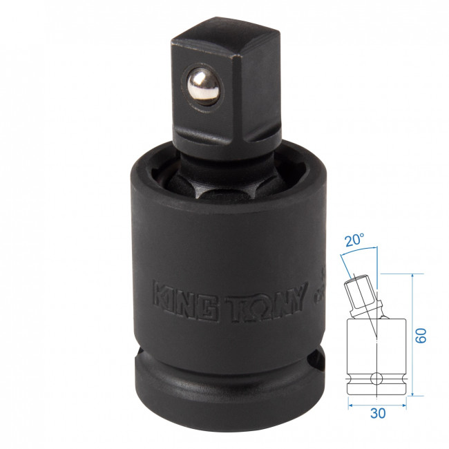 Кардан ударный 1/2", шаровый, с шариковым фиксатором KING TONY 4799P