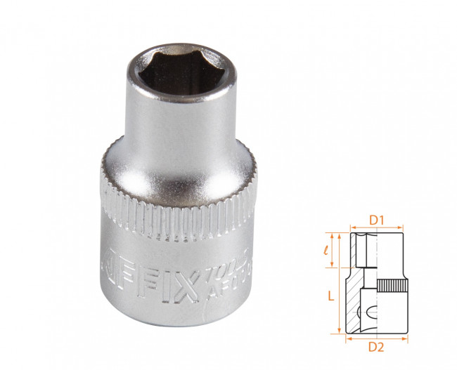 Головка торцевая стандартная шестигранная 3/8", 8 мм AFFIX AF00030008