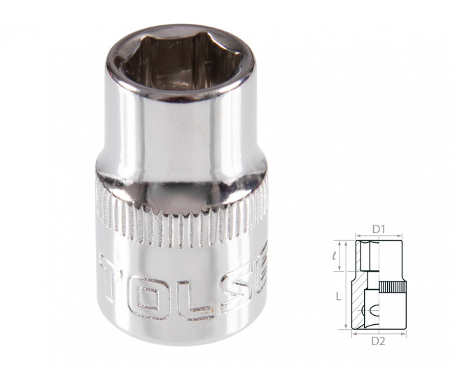 Головка торцевая стандартная шестигранная 3/8", 10 мм TOLSEN TT16310 Головка торцевая стандартная шестигранная 3/8", 10 мм TOLSEN TT16310