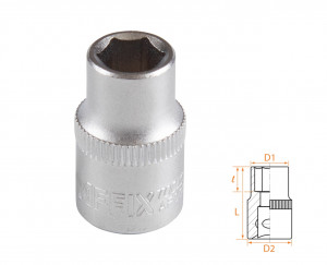 Головка торцевая стандартная шестигранная 3/8", 9 мм AFFIX AF00030009