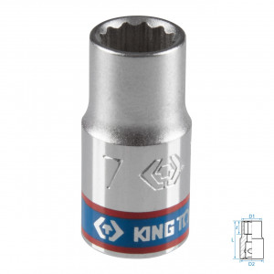 Головка торцевая стандартная двенадцатигранная 1/4", 7 мм KING TONY 233007M