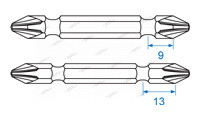 Насадка (бита) KING TONY 151001P Phillips двухсторонняя 1/4" L=100мм PH1