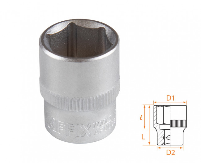 Головка торцевая стандартная шестигранная 3/8", 16 мм AFFIX AF00030016
