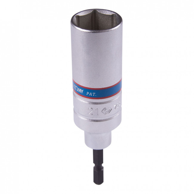 Головка для шуруповерта шестигранная 1/4", 21 мм, L = 110 мм KING TONY 76C1121M
