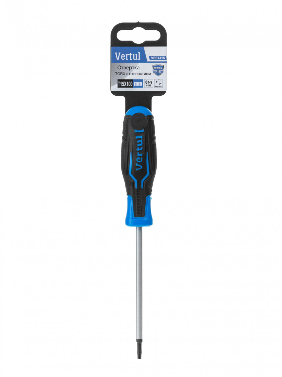 Отвертка TORX с отверстием T15x100 мм Vertul VR91415