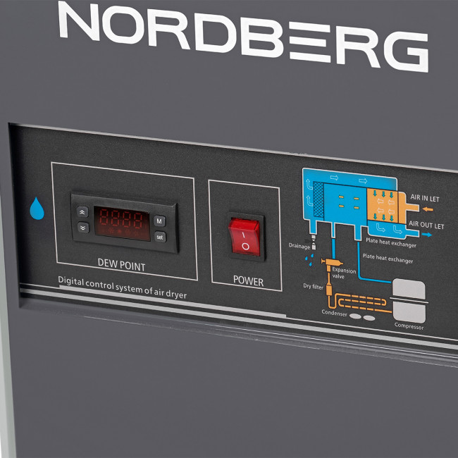 Осушитель воздуха до 16 бар, 2400 л/мин, 220 В, серый NORDBERG NCD20-G