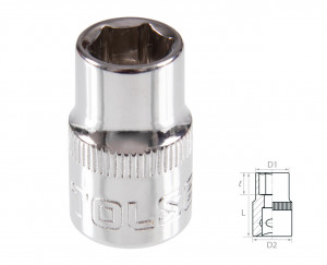 Головка торцевая стандартная шестигранная 3/8", 8 мм TOLSEN TT16308