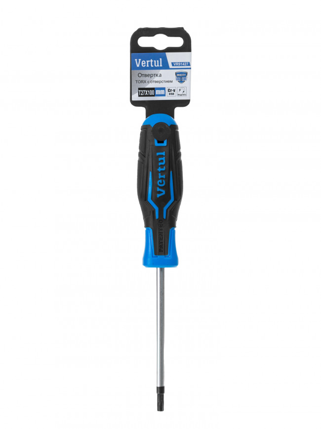 Отвертка TORX с отверстием T27x100 мм Vertul VR91427