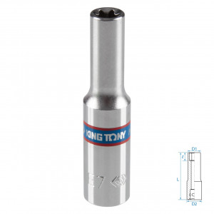 Головка торцевая TORX Е-стандарт 1/4", E7, L = 50 мм KING TONY 227507M
