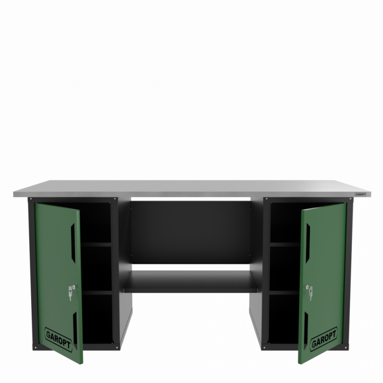 Верстак двухтумбовый, зеленый 1800*700 Garopt, GT1800DD.green
