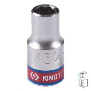 Головка торцевая стандартная шестигранная 1/4", 7/32", дюймовая KING TONY 233507S