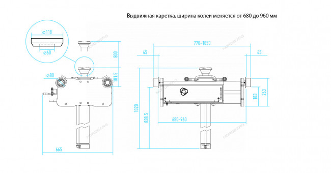 Домкрат пневмогидравлический ямный (канавный подъемник), 15 т NORDBERG N5015T