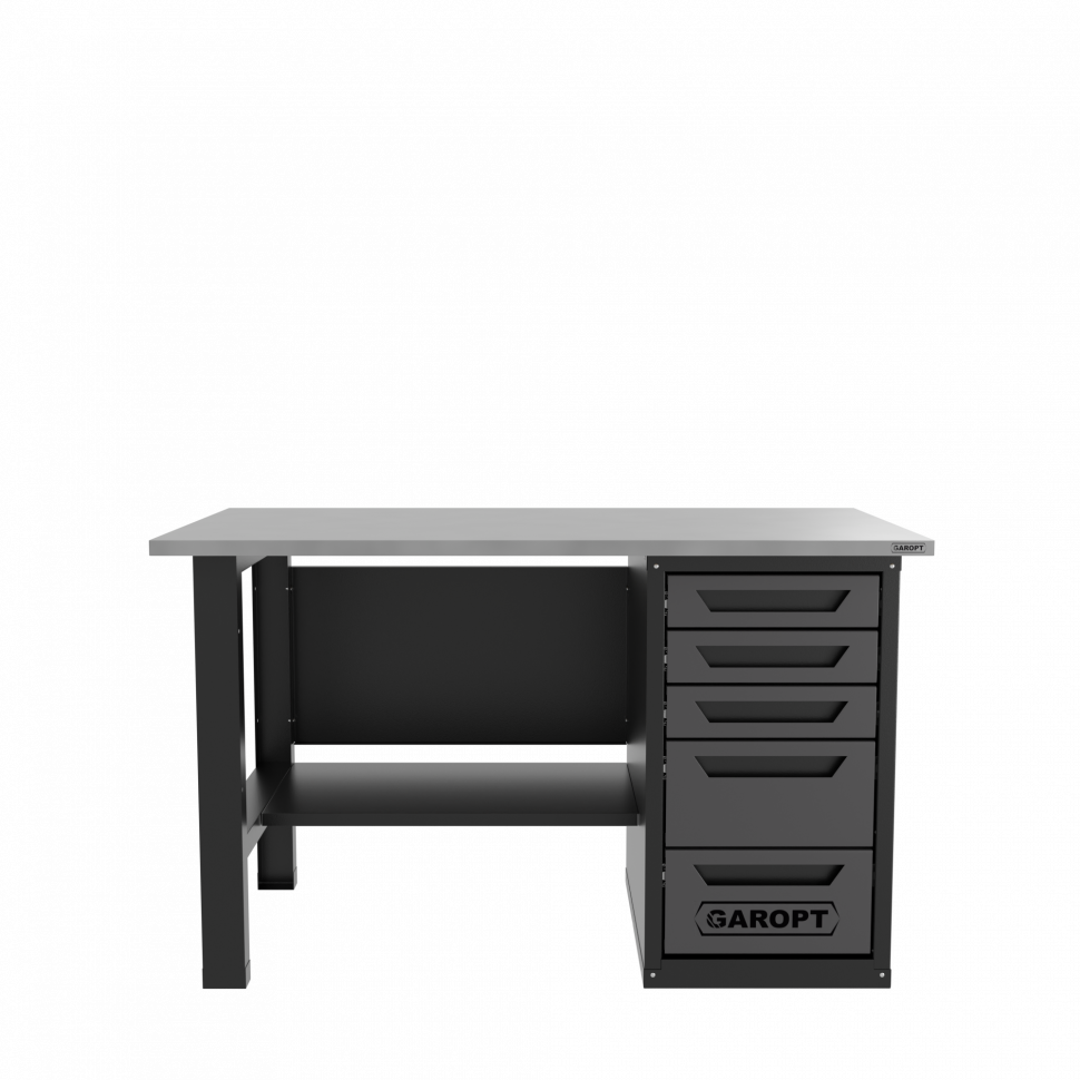 Верстак однотумбовый 5 ящиков, серый 1400*700 Garopt, GT1400STY5.grey