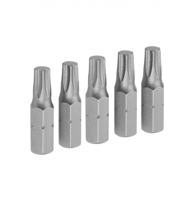 Набор вставок (бит) торцевых 1/4", Torx, T25, 25 мм, 5 предметов TOLSEN TT20277 Набор вставок (бит) торцевых 1/4", Torx, T25, 25 мм, 5 предметов TOLSEN TT20277