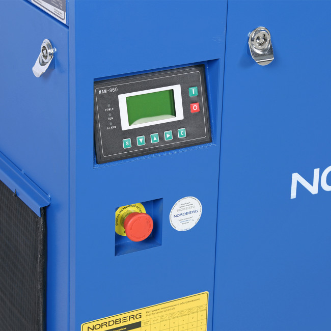 Компрессор винтовой, 7,5 кВт, 10 бар, 900 л/мин, IP55, без ресивера NORDBERG NCC10