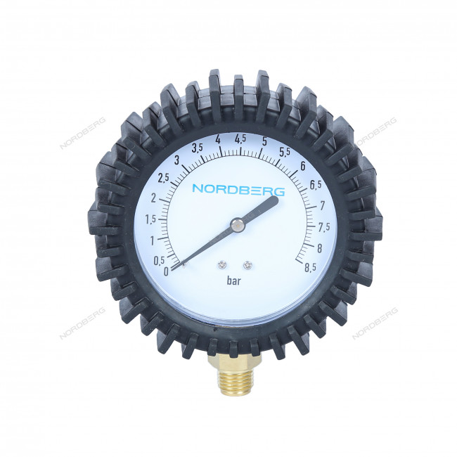 Манометр радиальный, 1/4", 80мм, 0-8,5 бар, стрелочный NORDBERG Ti61/62#GAUGE Манометр радиальный, 1/4", 80мм, 0-8,5 бар, стрелочный NORDBERG Ti61/62#GAUGE