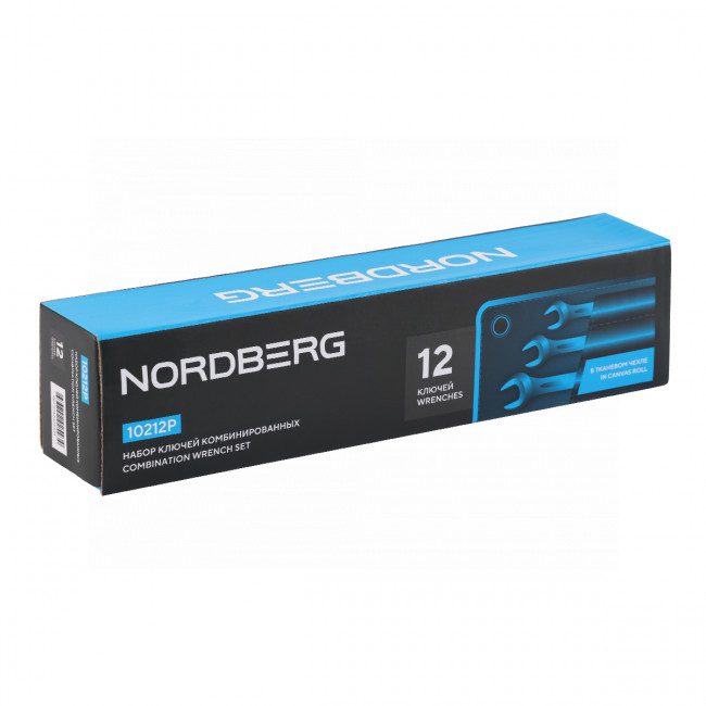 Набор ключей комбинированных 12 шт, планшет тетрон NORDBERG 10212P