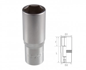 Головка торцевая глубокая шестигранная 1/2", 19 мм TOLSEN TT16569