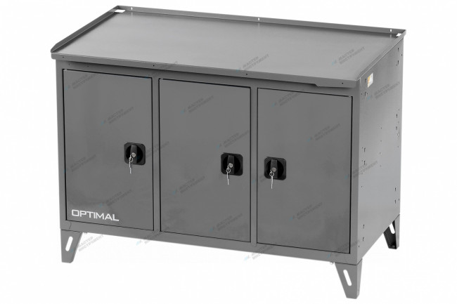Верстак слесарный трехтумбовый, 3 серые створки OPTIMAL NW303 7012/7015