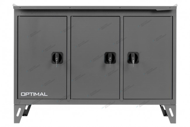 Верстак слесарный трехтумбовый, 3 серые створки OPTIMAL NW303 7012/7015
