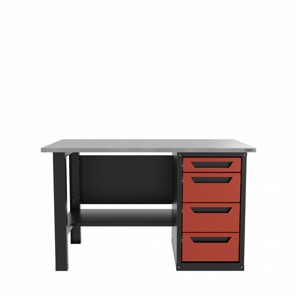 Верстак однотумбовый 4 ящика красный 1400*700 Garopt, GT1400STY4.red