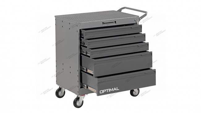Тележка инструментальная, 5 выдвижных серых ящиков OPTIMAL NT225