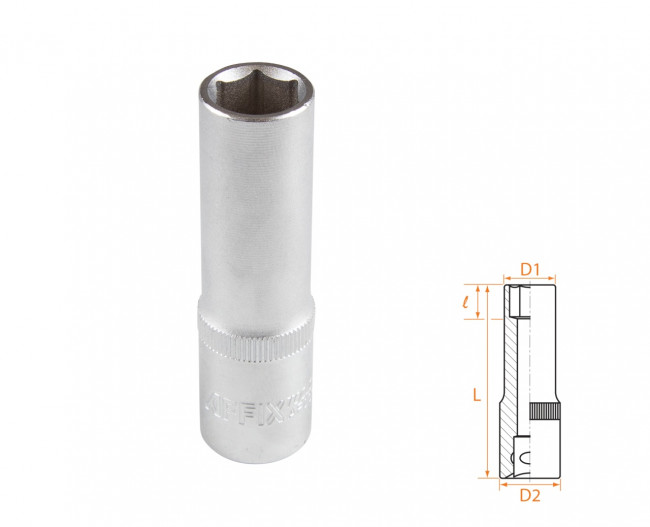 Головка торцевая глубокая шестигранная 1/2", 14 мм AFFIX AF00140014 Головка торцевая глубокая шестигранная 1/2", 14 мм AFFIX AF00140014