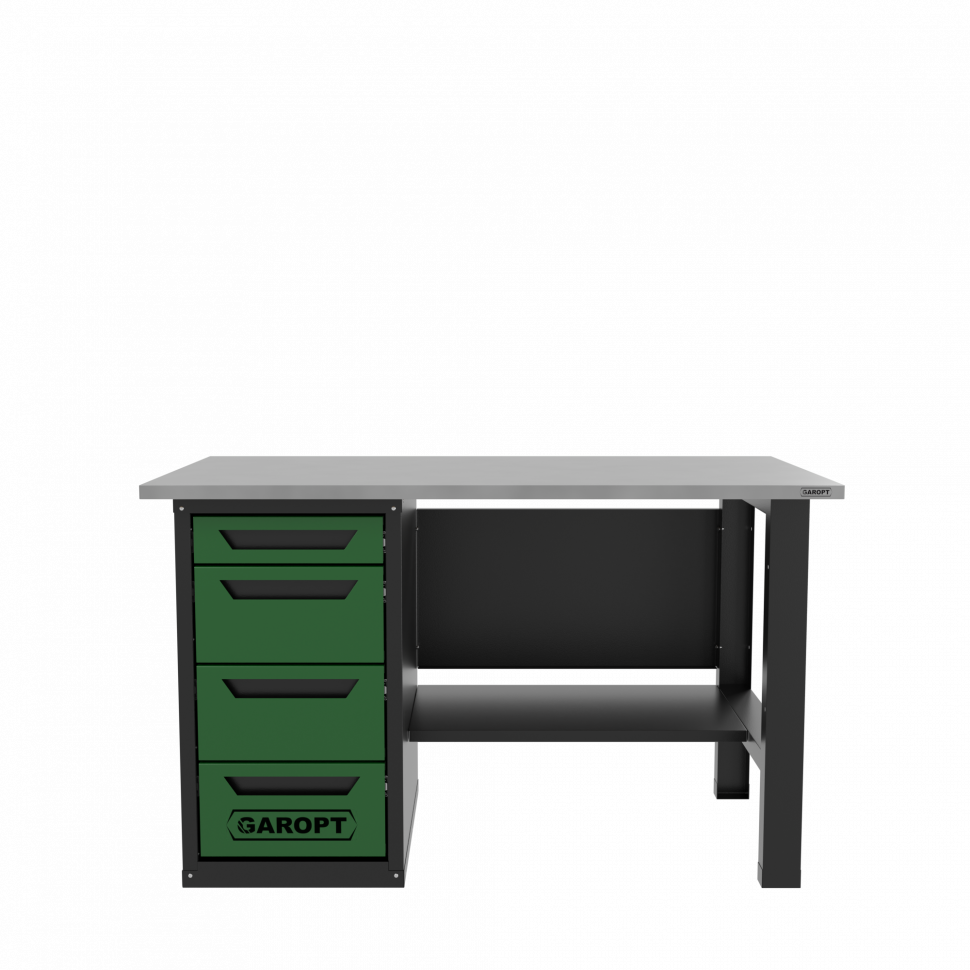 Верстак однотумбовый 4 ящика зеленый 1400*700 Garopt, GT1400STY4.green