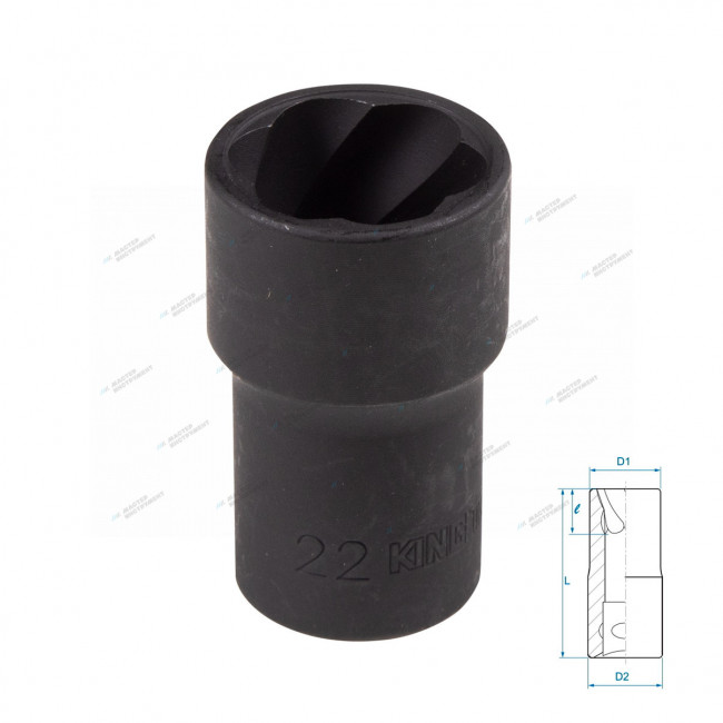 Головка для поврежденного крепежа 1/2"", 22 мм
