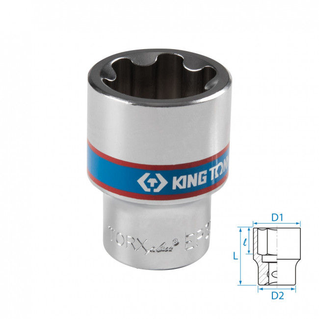Головка торцевая TORX Plus 1/2", EP30, L = 45 мм KING TONY 433E30M Головка торцевая TORX Plus 1/2", EP30, L = 45 мм KING TONY 433E30M
