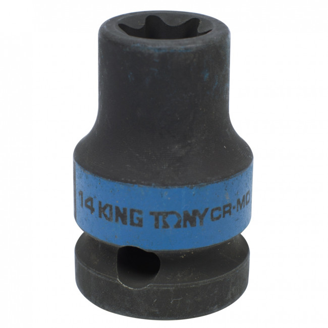 Головка торцевая ударная TORX Е-стандарт 1/2", E14, L = 38 мм KING TONY 457514M Головка торцевая ударная TORX Е-стандарт 1/2", E14, L = 38 мм KING TONY 457514M