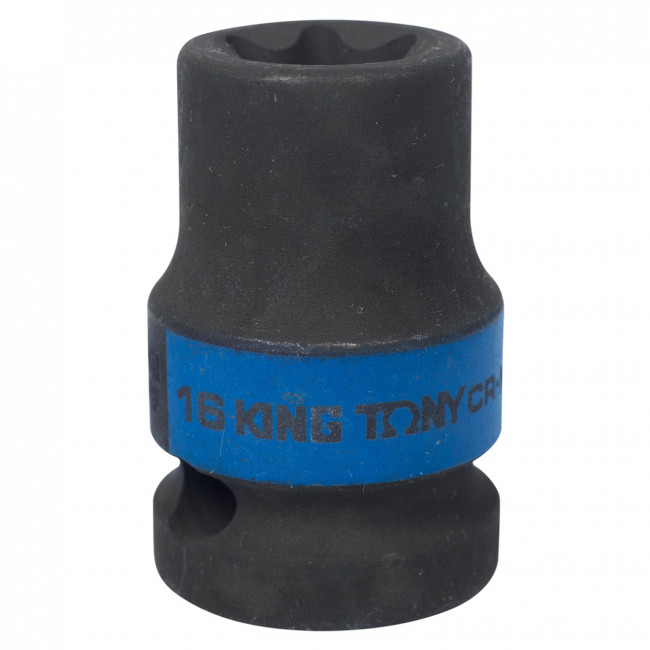 Головка торцевая ударная TORX Е-стандарт 1/2", E16, L = 38 мм KING TONY 457516M Головка торцевая ударная TORX Е-стандарт 1/2", E16, L = 38 мм KING TONY 457516M