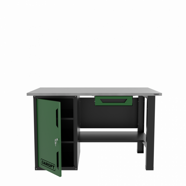 Верстак однотумбовый с ящиком 1400*700 GAROPT зеленый, GT1400STDY1.green