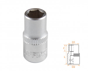 Головка торцевая стандартная шестигранная 1/4", 7 мм AFFIX AF00020007