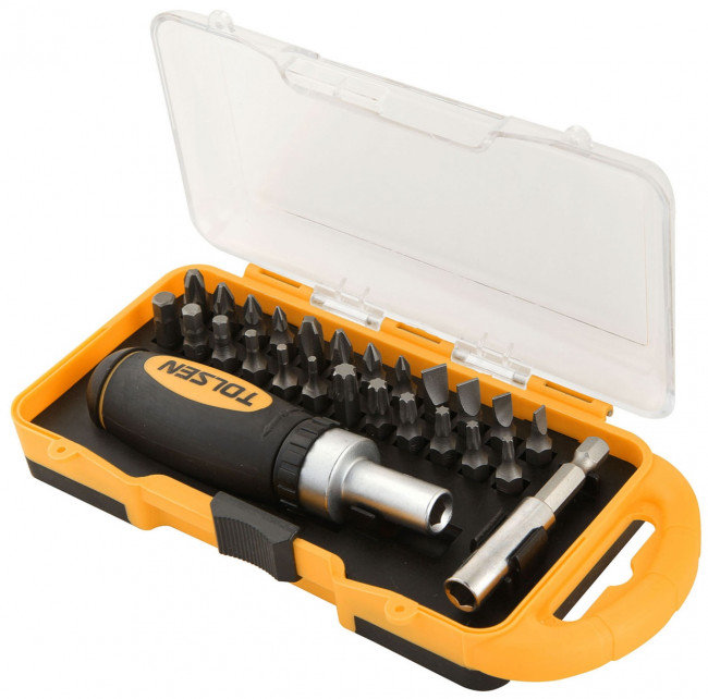 Набор вставок (бит) 1/4", PH, PZ, Hex, Torx, Slotted, 26 предметов TOLSEN TT20034