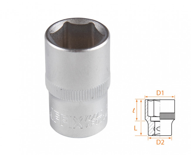 Головка торцевая стандартная шестигранная 1/2", 17 мм AFFIX AF00040017