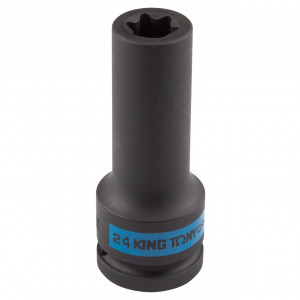 Головка торцевая ударная глубокая TORX Е-стандарт 3/4", E24, L = 110 мм KING TONY 647524M