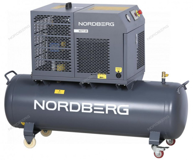 Компрессор винтовой, 5,5 кВт, 10 бар, 660 л/мин, ресивер 230 л, IP54 NORDBERG NCF7,5R