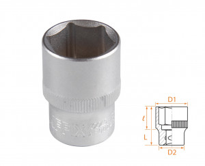 Головка торцевая стандартная шестигранная 1/2", 21 мм AFFIX AF00040021