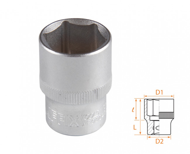 Головка торцевая стандартная шестигранная 1/2", 21 мм AFFIX AF00040021 Головка торцевая стандартная шестигранная 1/2", 21 мм AFFIX AF00040021