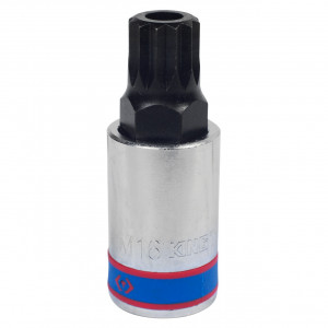 Насадка (бита) торцевая 1/2", Spline, M16, L = 66 мм, с отверстием KING TONY 402B16