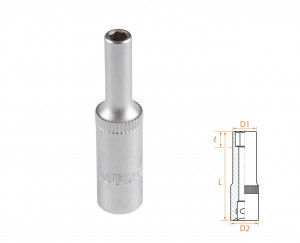 Головка торцевая глубокая шестигранная 1/4", 4 мм AFFIX AF00120004