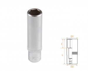 Головка торцевая глубокая шестигранная 1/4", 9 мм AFFIX AF00120009