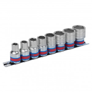 Набор торцевых головок 1/2", шестигранные, 3/8"-7/8", 8 предметов KING TONY 4510SR