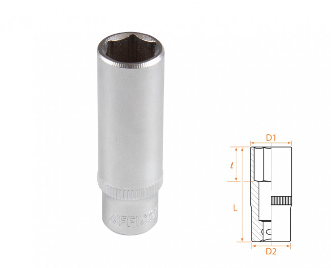 Головка торцевая глубокая шестигранная 1/4", 11 мм AFFIX AF00120011 Головка торцевая глубокая шестигранная 1/4", 11 мм AFFIX AF00120011